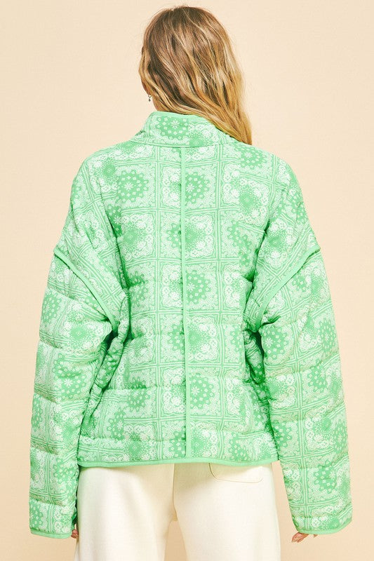 Davi & Dani Vintage Print Open Front Jacket with Pockets - Classique Collection