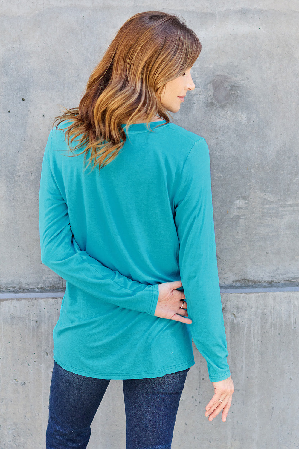 Basic Bae Full Size V-Neck Long Sleeve Top - Classique Collection
