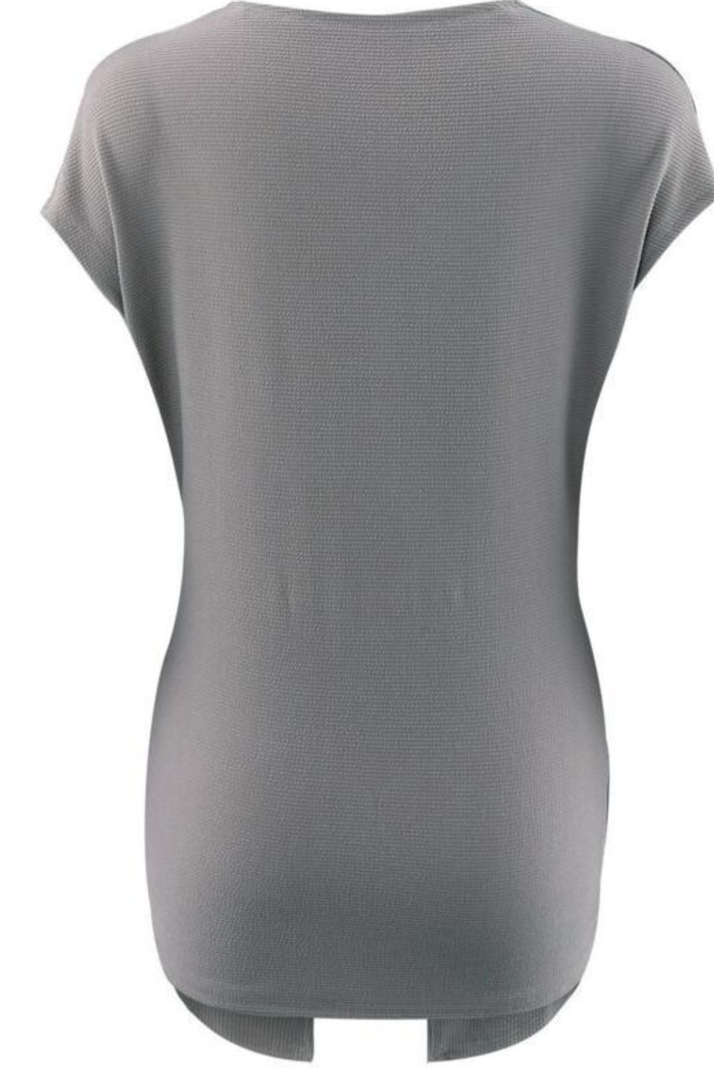 Ivy Lane Ribbed Surplice Neck Slit Top - Classique Collection