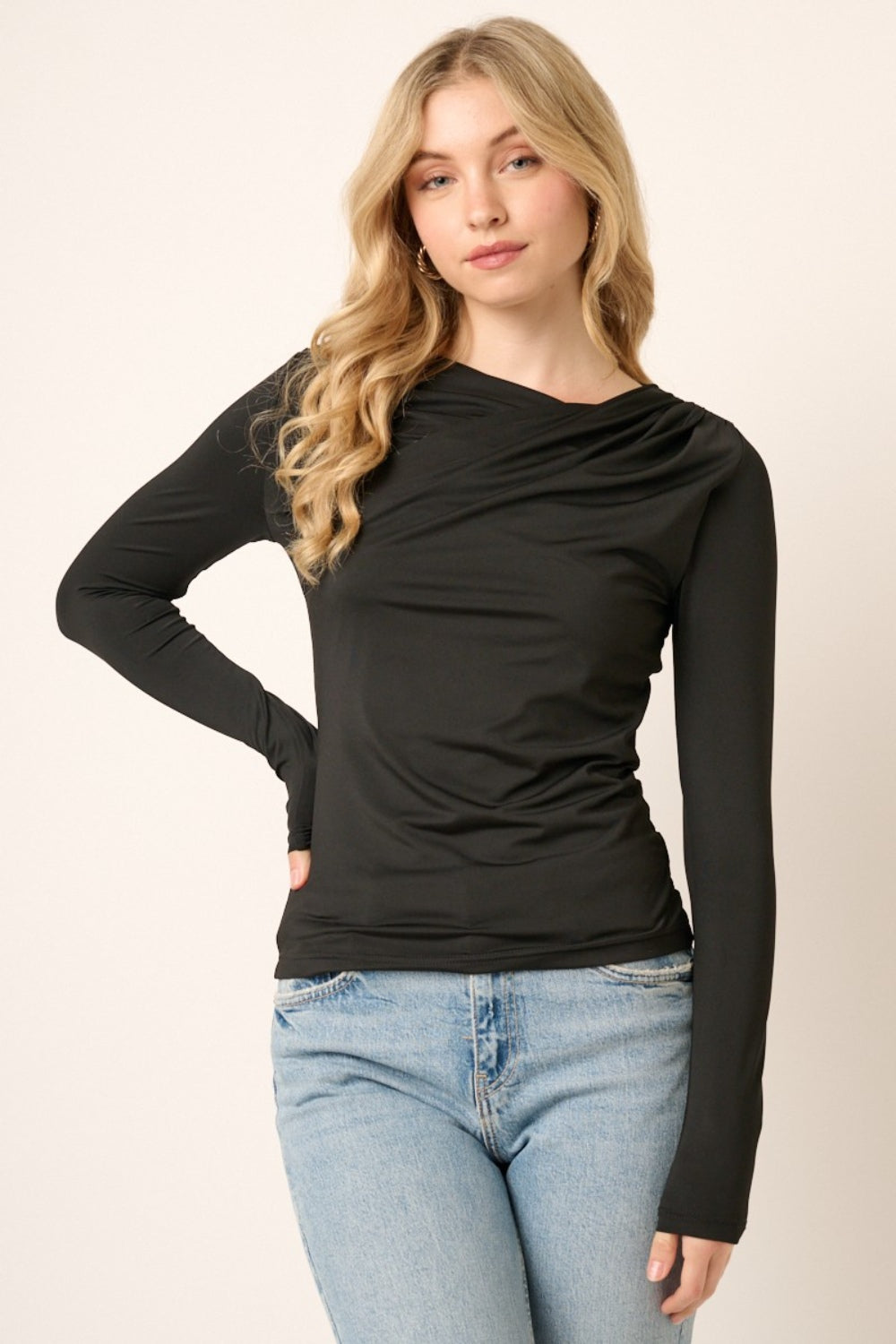Mittoshop Ruched Long Sleeve Slim Top - Classique Collection