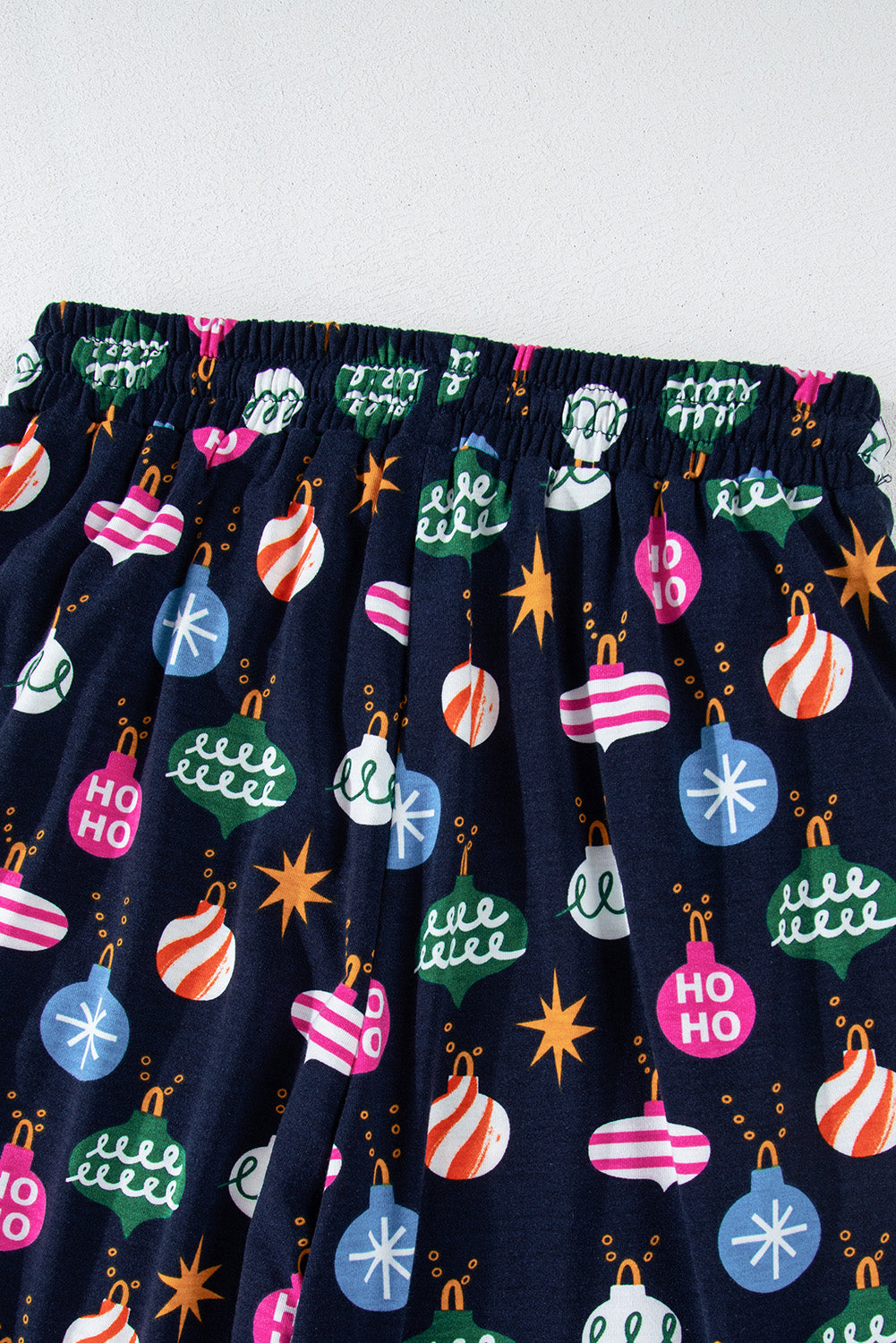 Christmas Lights Print Collared Neck Top and Pants Set - ClassiQ