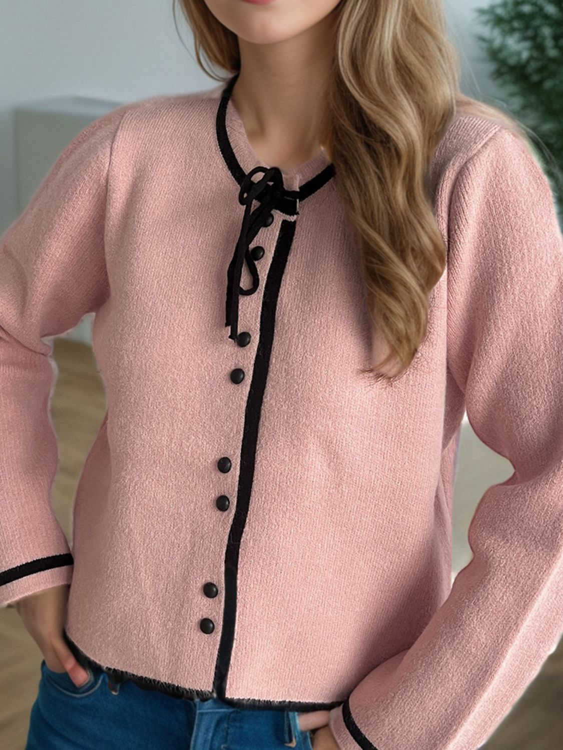 Button Down Long Sleeve Cardigan - ClassiQ
