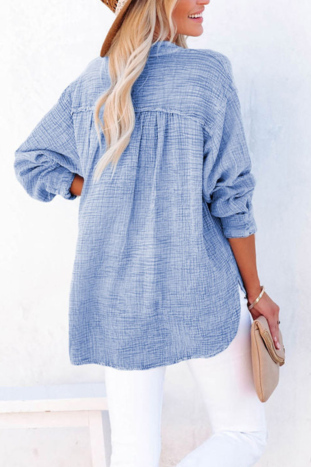 Buttoned Long Sleeve Blouse - Classique Collection