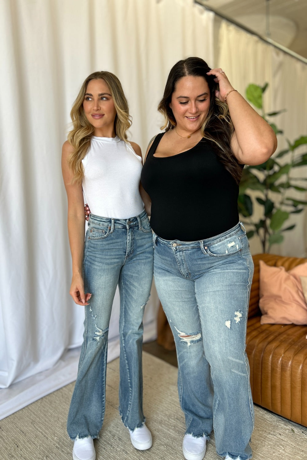 Judy Blue Full Size Medium Rise Tummy Control Destroy Flare - Classique Collection