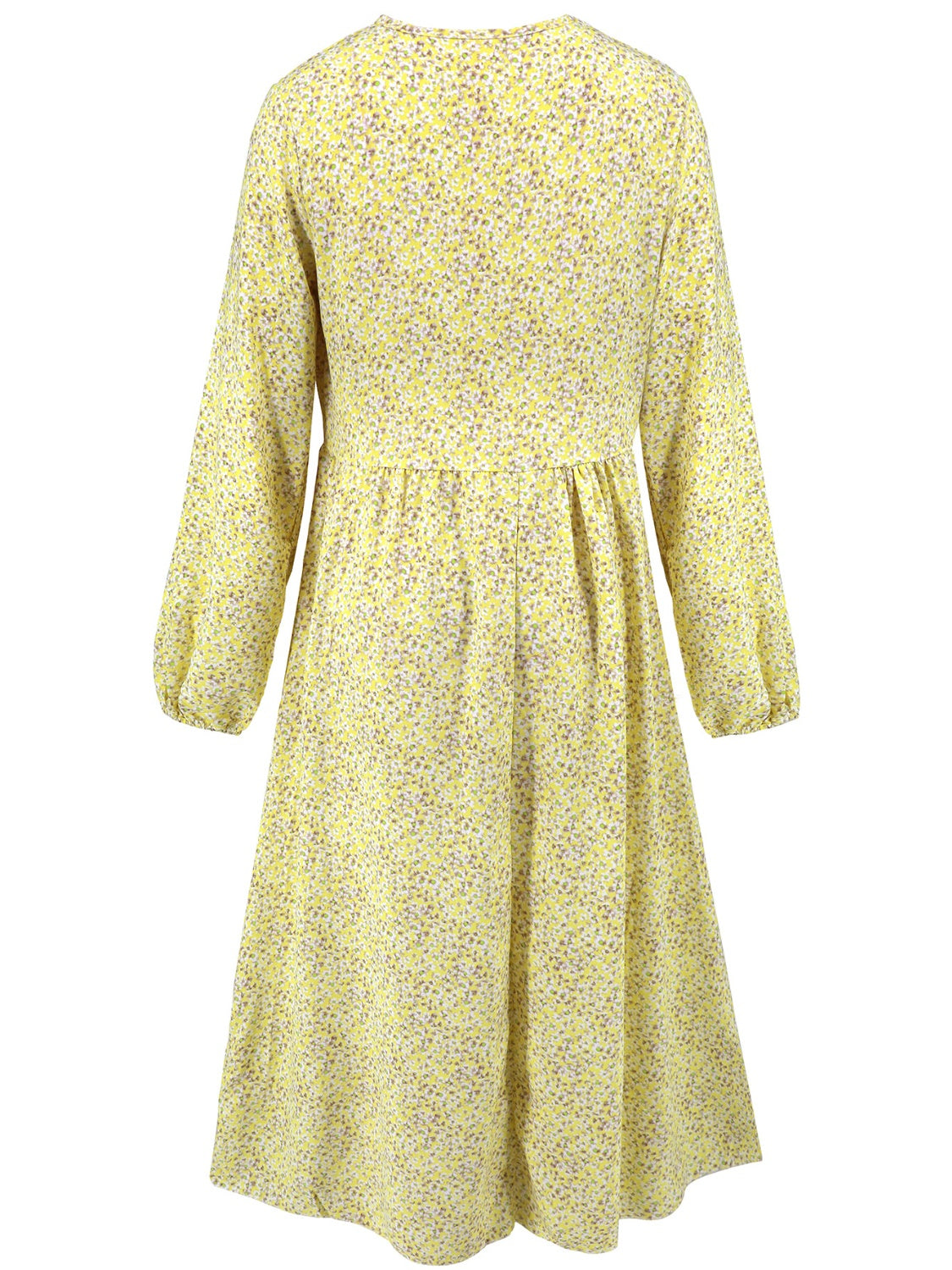 Floral V-Neck Long Sleeve Midi Dress - Classique Collection