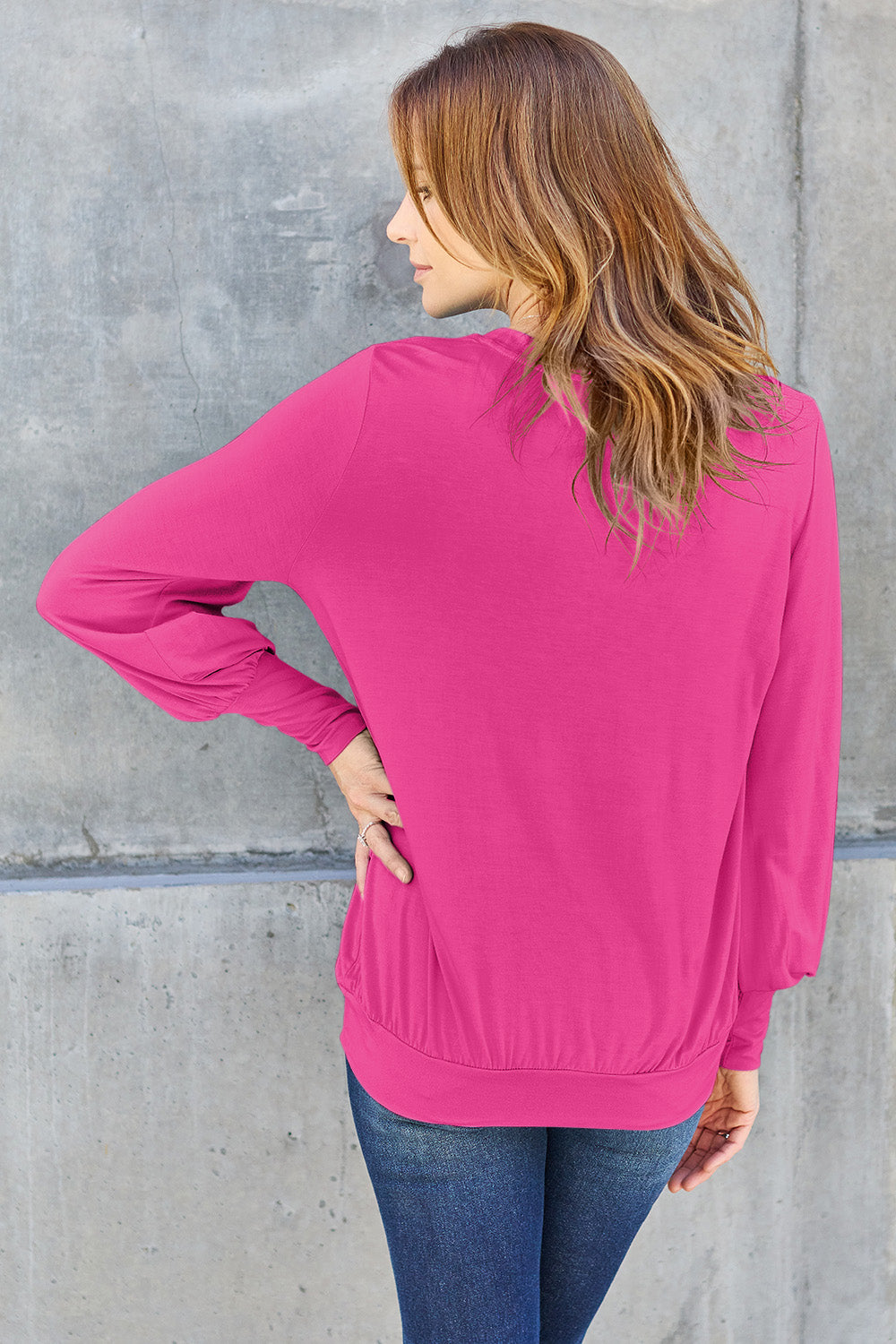 Basic Bae Full Size V-Neck Lantern Sleeve Top - Classique Collection