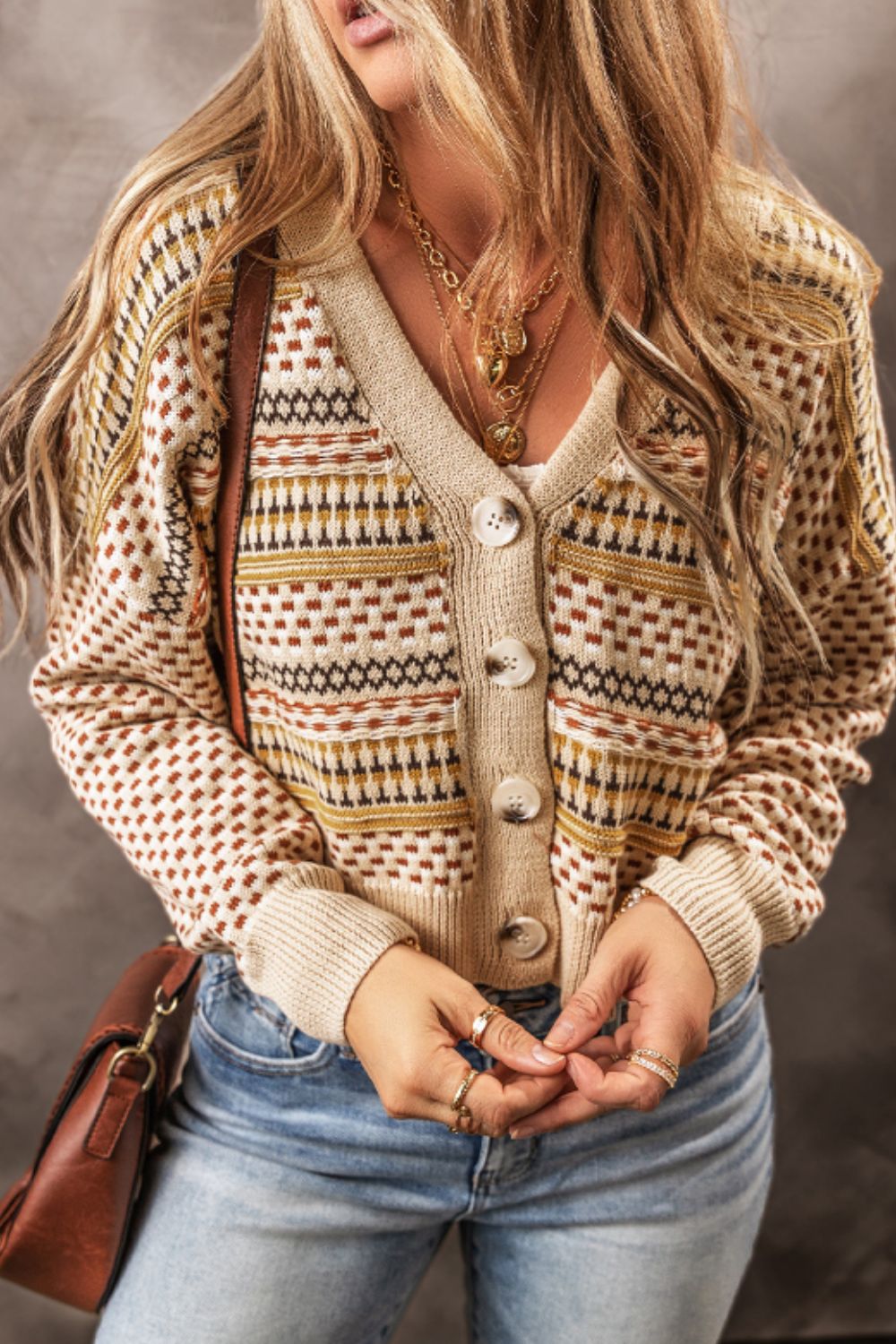 Button Down Long Sleeve Cardigan - ClassiQ