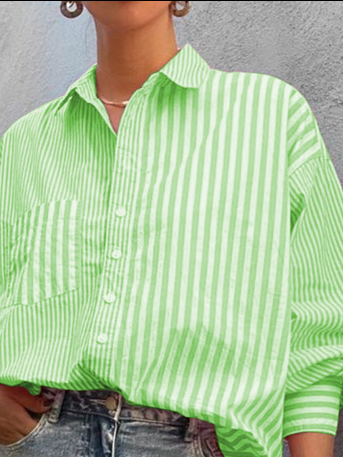 Striped Button Down Long Sleeve Shirt - Classique Collection