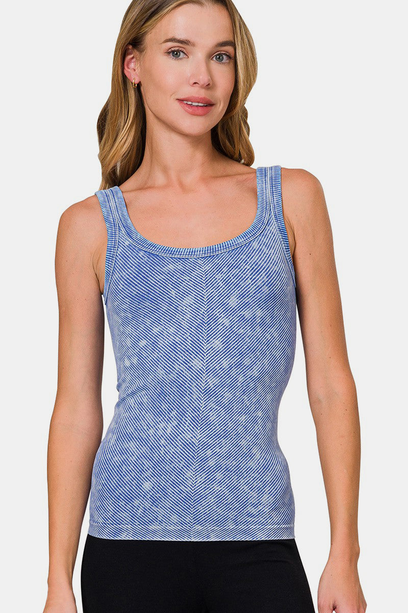 Zenana Ribbed Scoop Neck Tank - Classique Collection