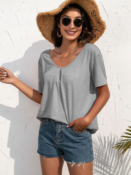 Ivy Lane Lace Trim Short Sleeve Top - Classique Collection