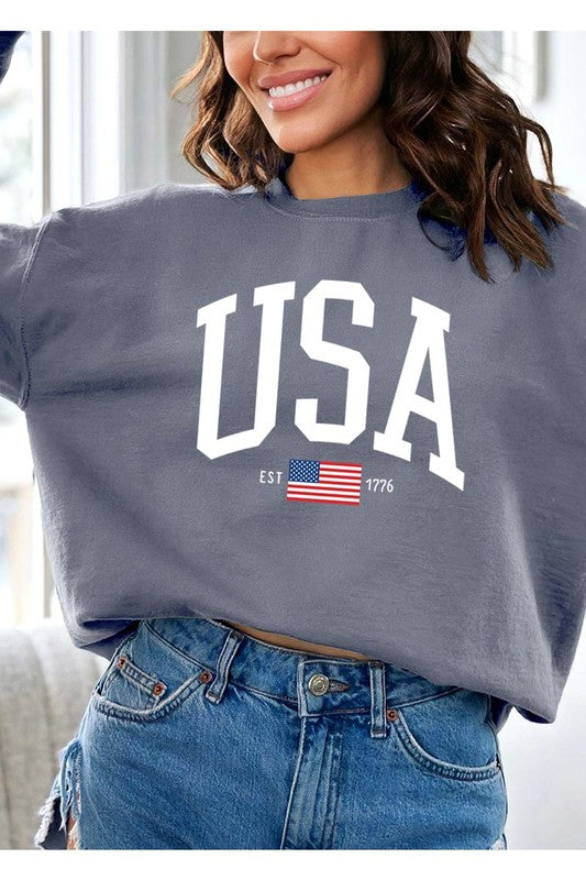 USA Est 1776 Graphic Fleece Sweatshirts - Classique Collection