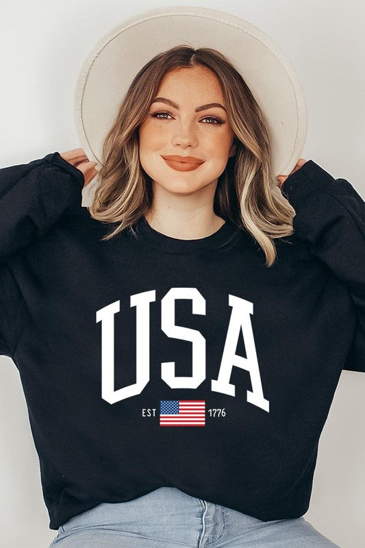 USA Est 1776 Graphic Fleece Sweatshirts - Classique Collection