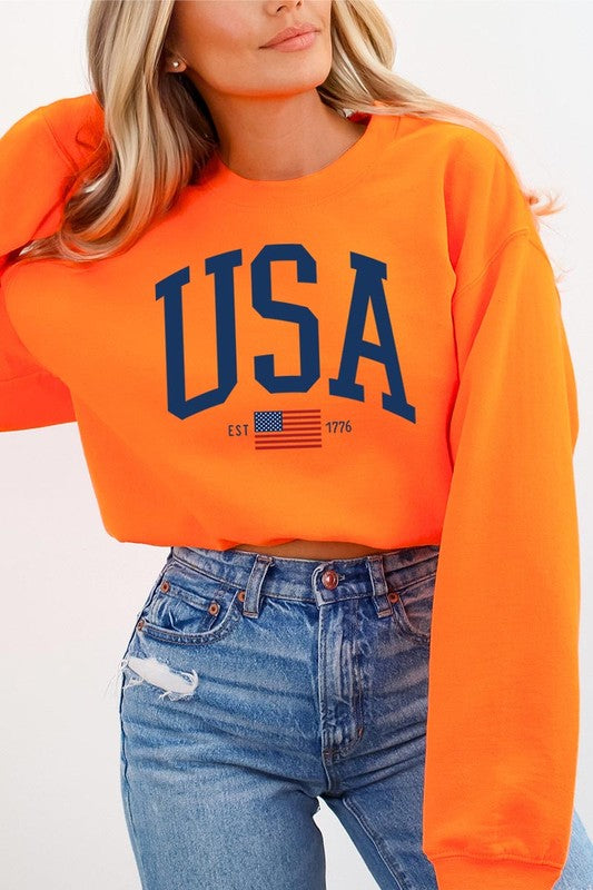 USA Est 1776 Graphic Fleece Sweatshirts - Classique Collection