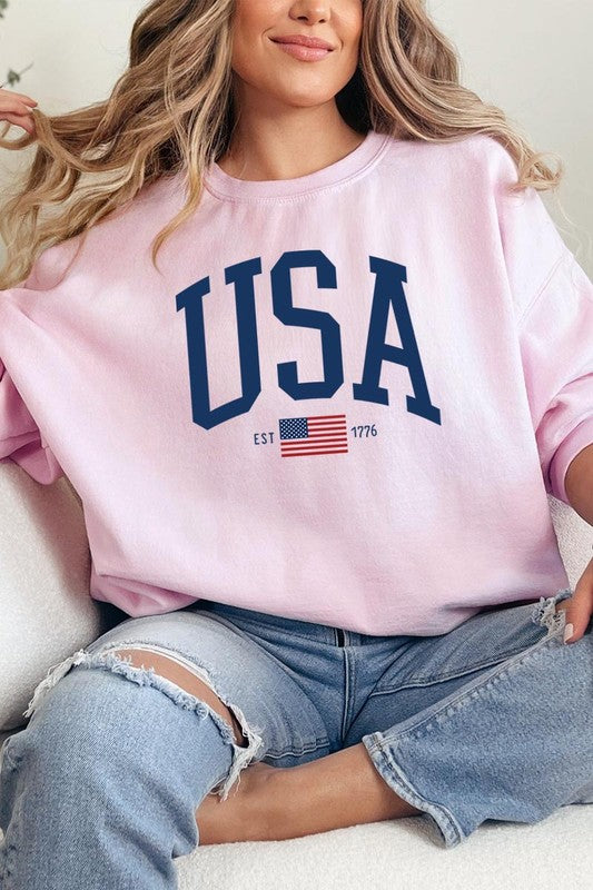 USA Est 1776 Graphic Fleece Sweatshirts - Classique Collection