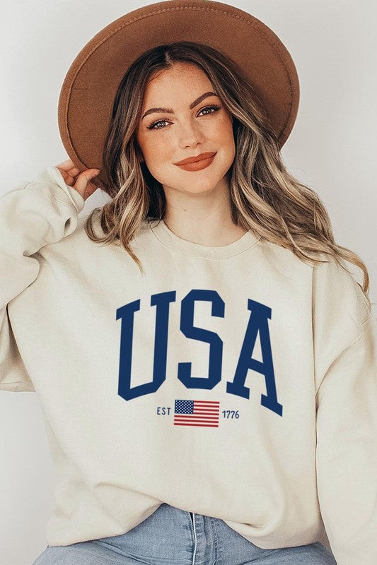 USA Est 1776 Graphic Fleece Sweatshirts - Classique Collection