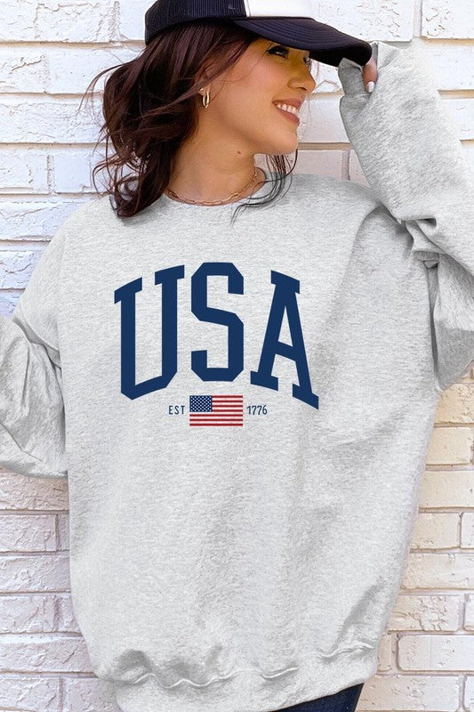USA Est 1776 Graphic Fleece Sweatshirts - Classique Collection