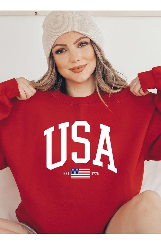 USA Est 1776 Graphic Fleece Sweatshirts - Classique Collection