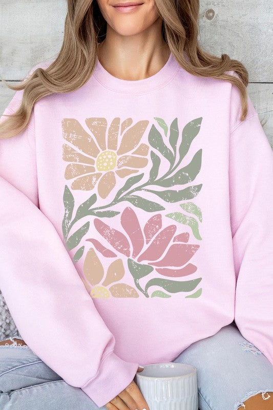 Botanical Flowers Graphic Fleece Sweatshirts - Classique Collection