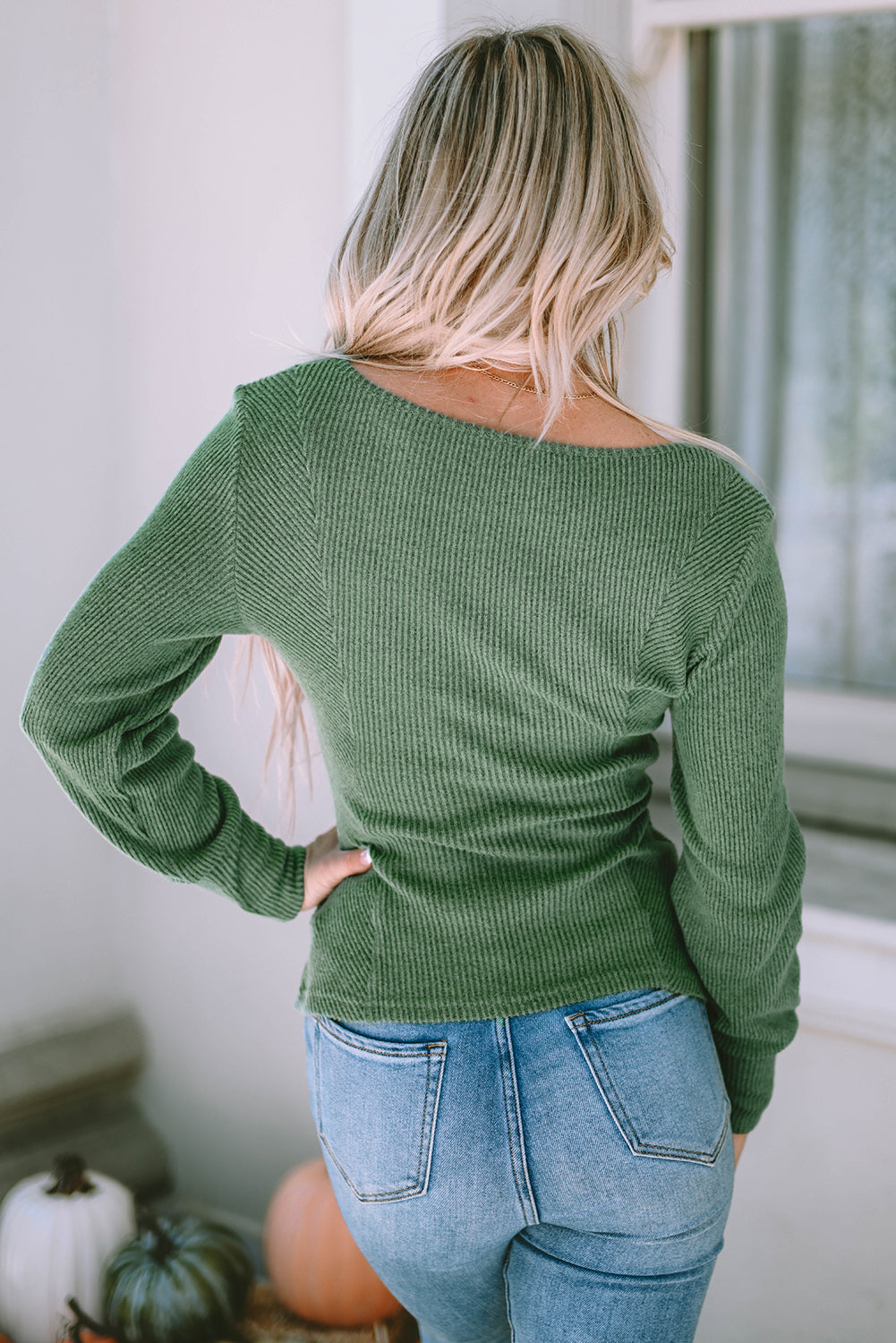 Scoop Neck Long Sleeve Top - ClassiQ