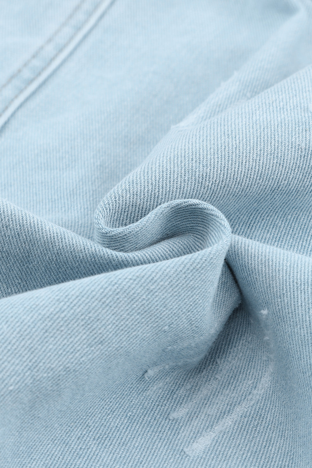 Flap Pocket Raw Hem Denim Jacket - Classique Collection