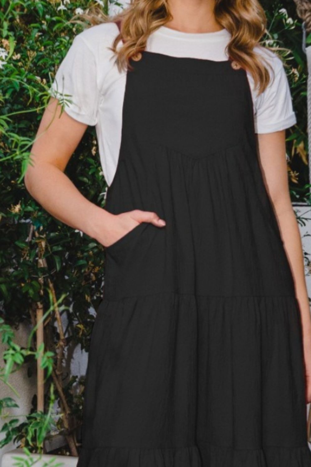 ODDI Full Size Sleeveless Tiered Midi Dress - Classique Collection