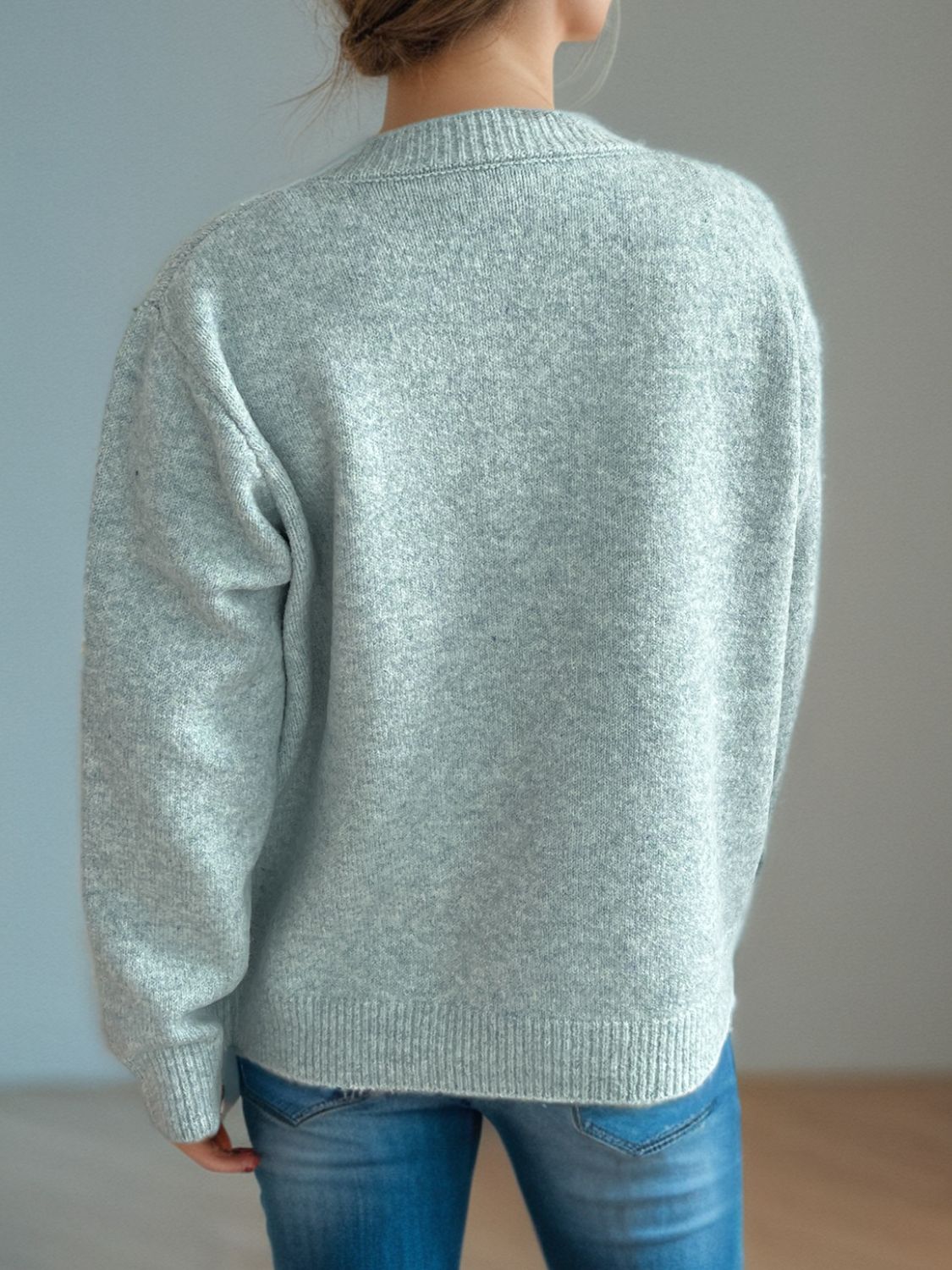 Button Down Long Sleeve Cardigan - ClassiQ