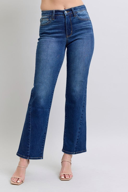 Judy Blue Full Size Side Seam Detail Straight Jeans with Pockets - Classique Collection