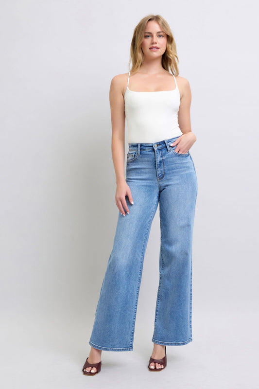 Judy Blue Full Size Wide Leg Jeans with Pockets - Classique Collection