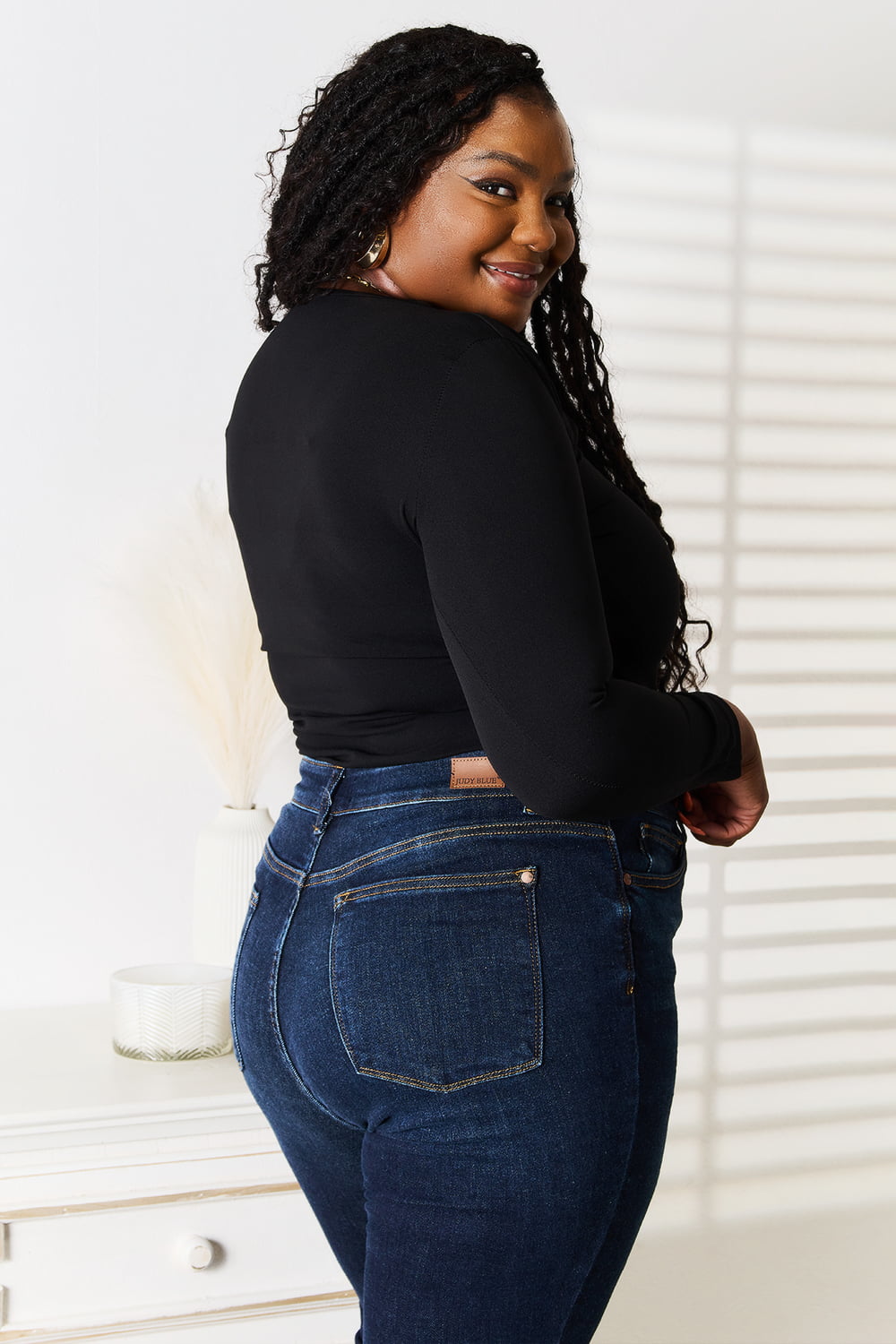 Basic Bae Asymmetrical Neck Long Sleeve Top - Classique Collection