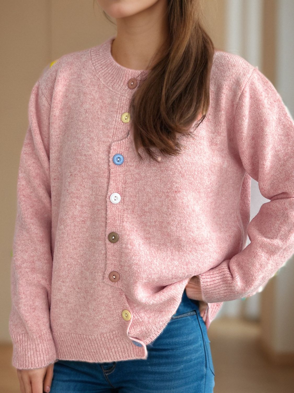 Button Down Long Sleeve Cardigan - ClassiQ