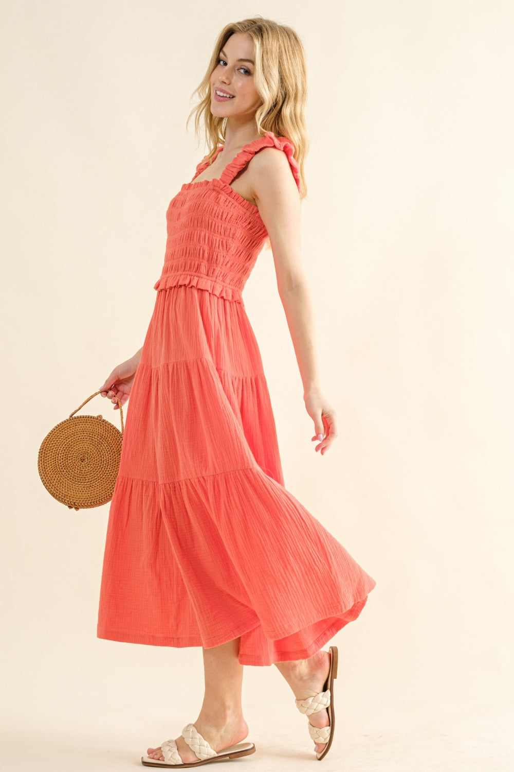 And The Why Smocked Ruffled Tiered Dress - Classique Collection