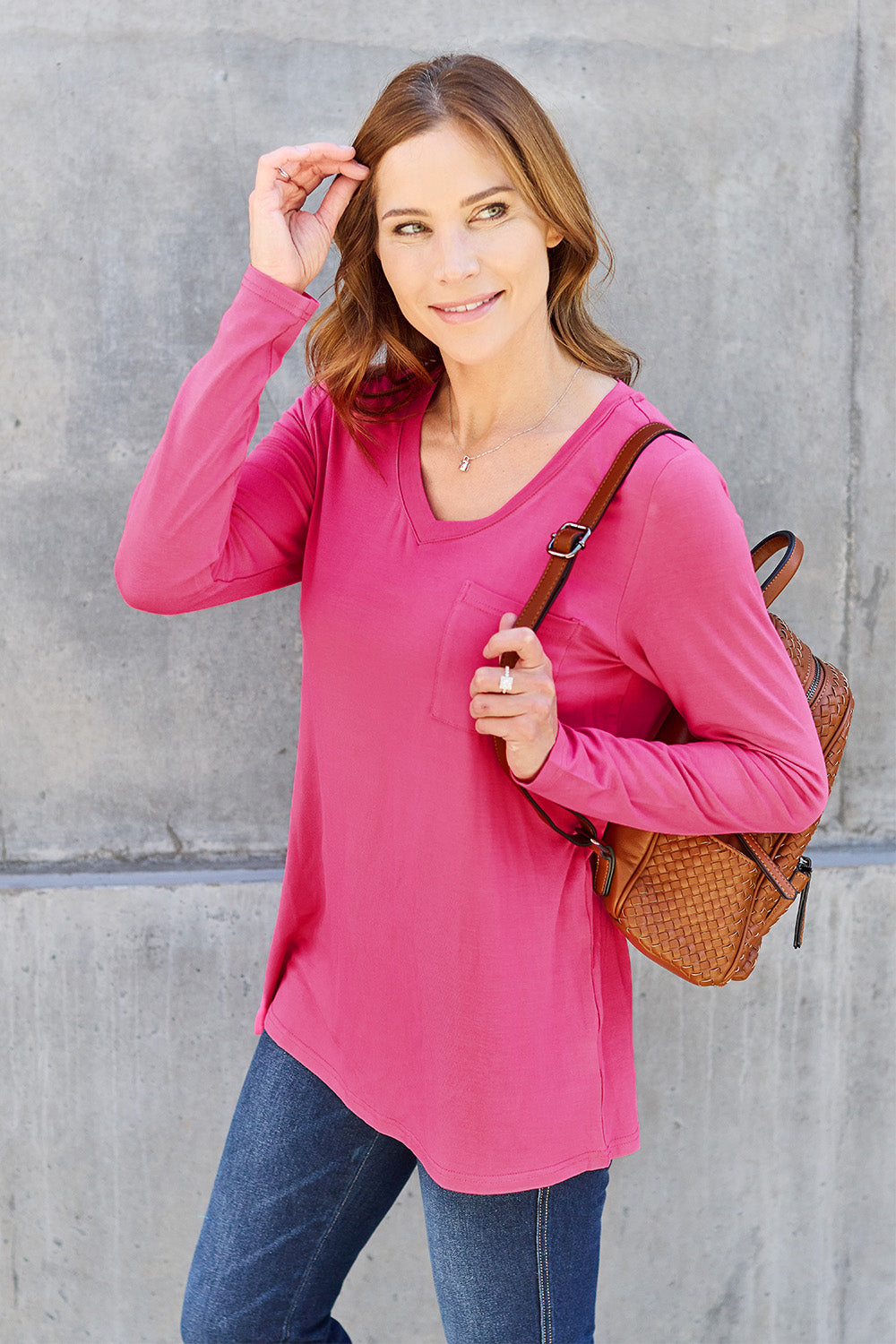 Basic Bae Full Size V-Neck Long Sleeve Top - Classique Collection