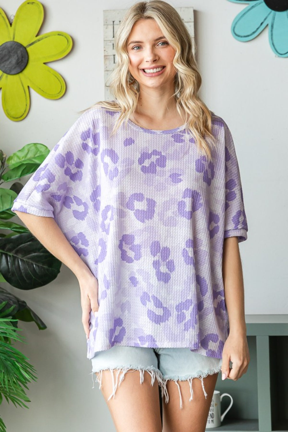 HOPELY Print Waffle Oversized T-Shirt - Classique Collection