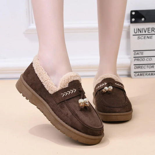 Women's Winter Fleece-Lined Warm Loafers, Comfortable Shoes for Middle-Aged and Elderly Women, Non-Slip Soft-Soled Grandma Shoes, Comfortable Casual Shoes - ClassiQ