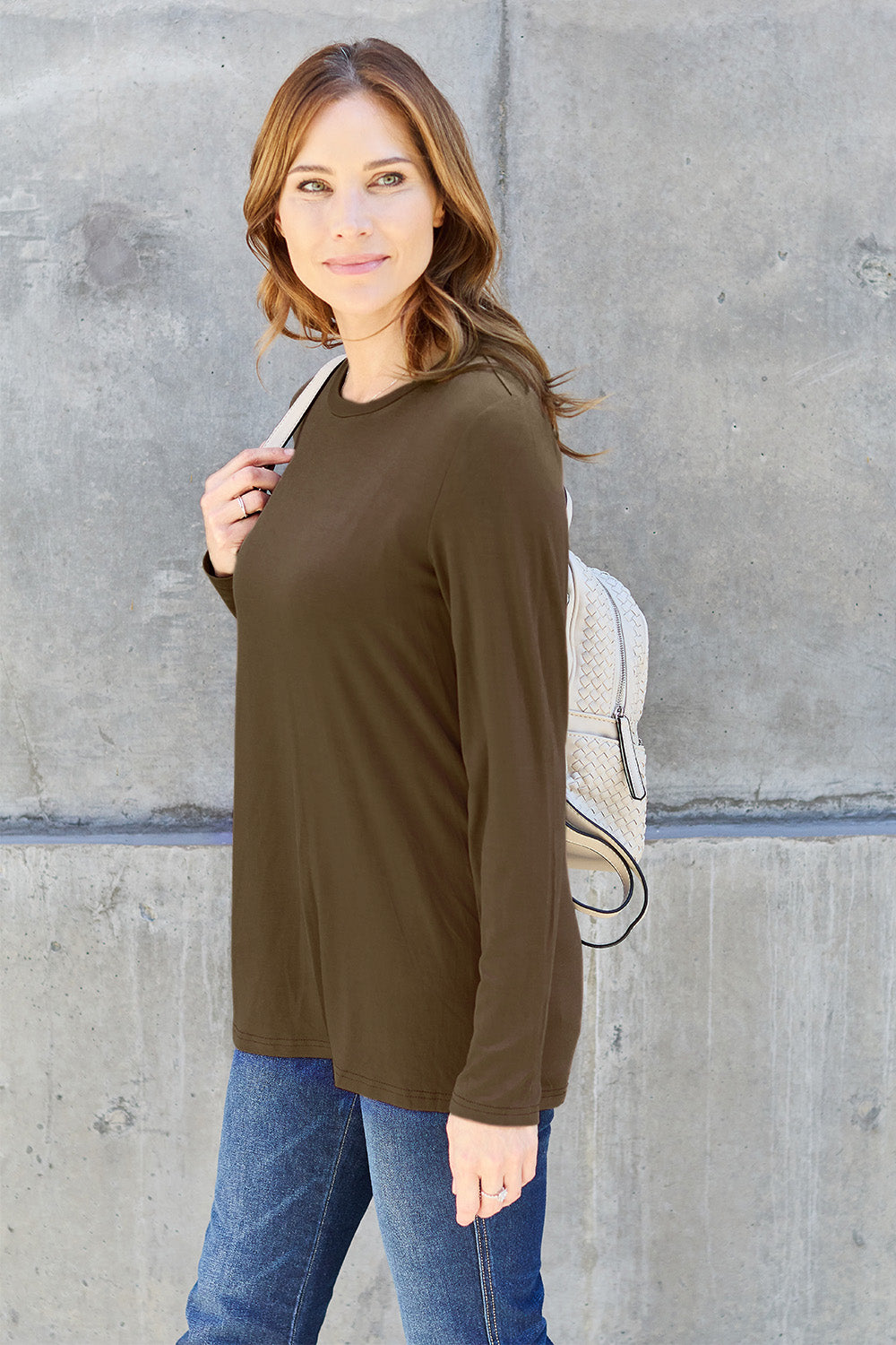 Basic Bae Full Size Round Neck Long Sleeve Top - Classique Collection