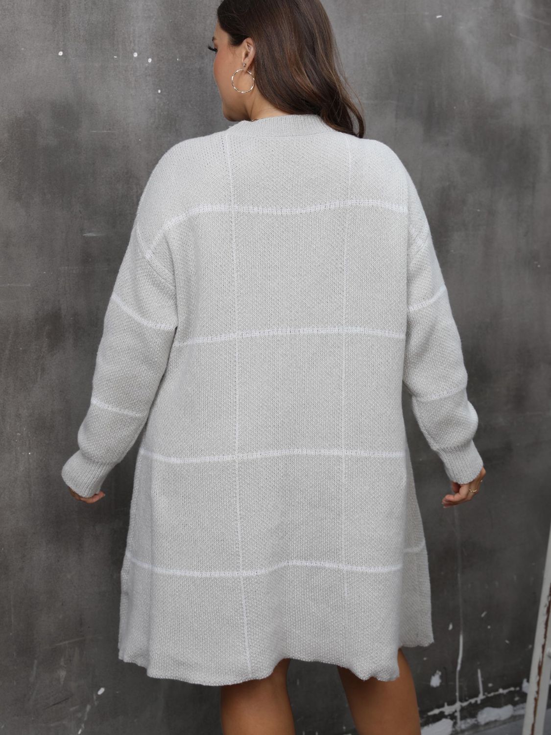 Plus Size Round Neck Long Sleeve Sweater Dress - Classique Collection