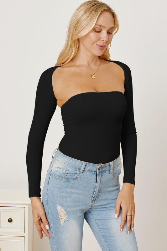 Cutout Raglan Sleeve Bolero and Tube Top - Classique Collection