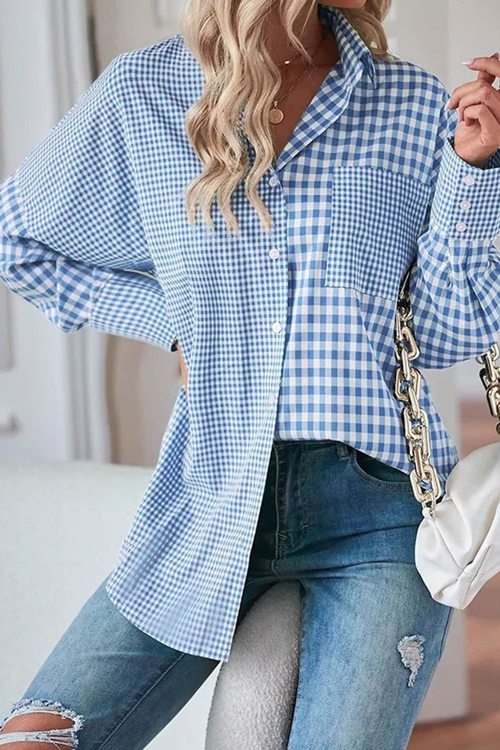 Plaid Button Up Long Sleeve Shirt - Classique Collection