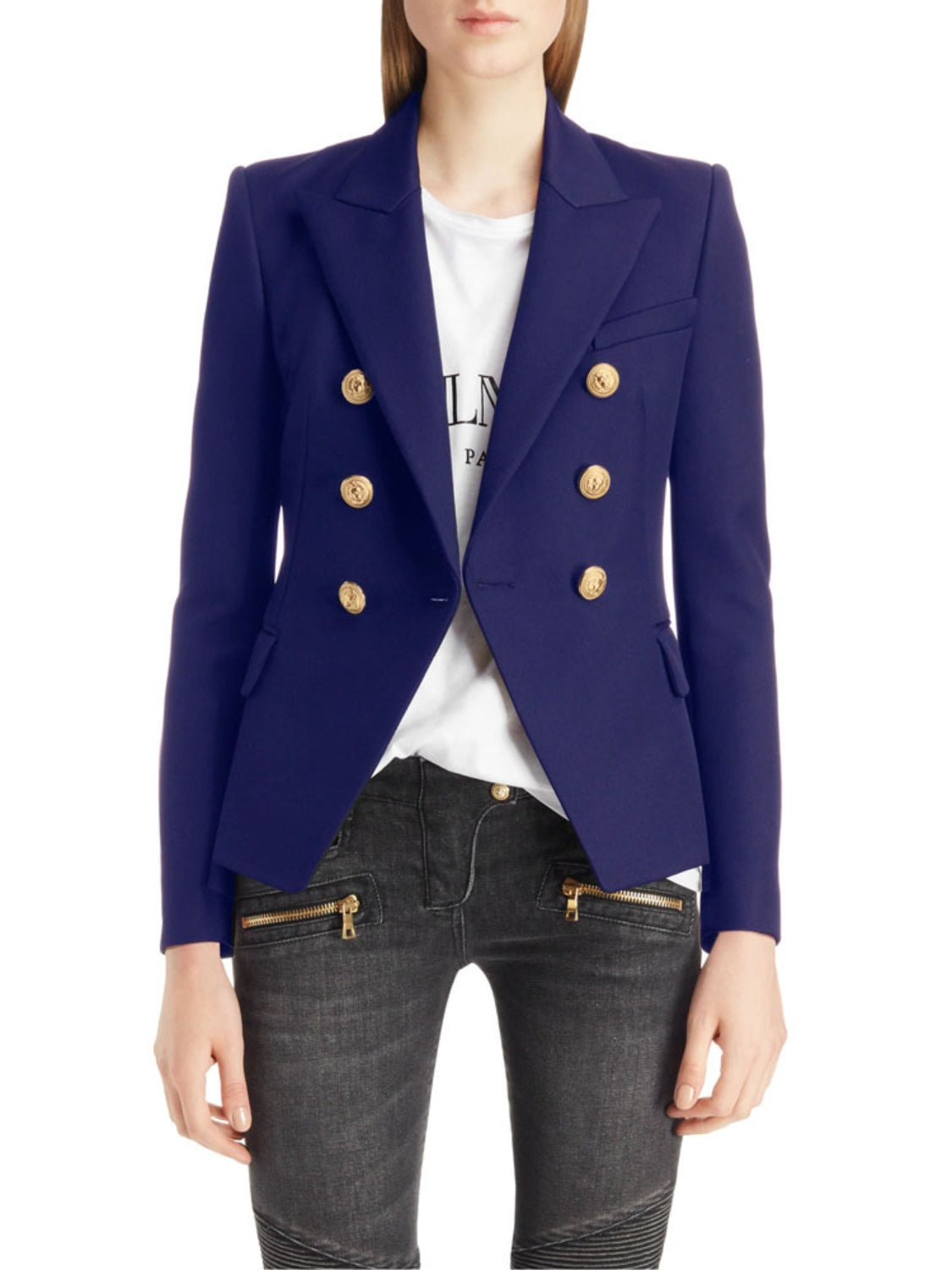 Lapel Collar Long Sleeve Blazer - Classique Collection