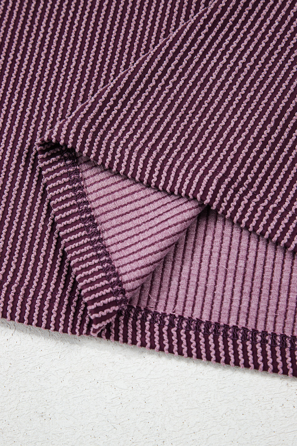 Corded Knit Mock Neck Short Sleeve T Shirt - Classique Collection