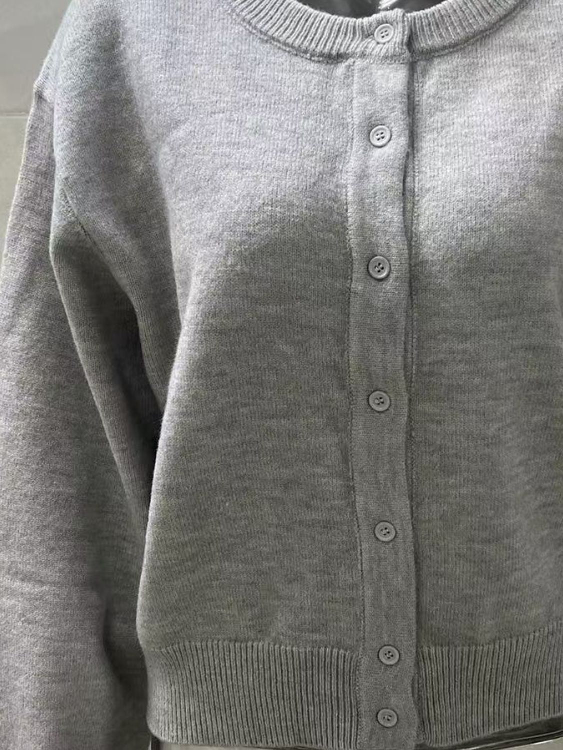 Button Down Long Sleeve Cardigan - ClassiQ