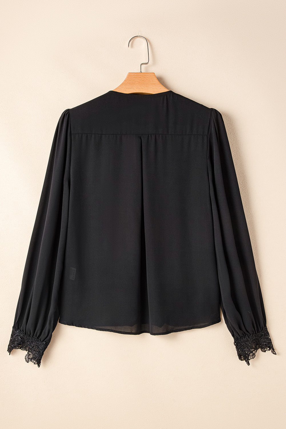 Lace Detail Surplice Long Sleeve Blouse - Classique Collection