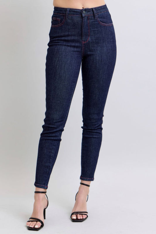 Judy Blue Full Size Heart Shaped Back Pockets Skinny Jeans - Classique Collection