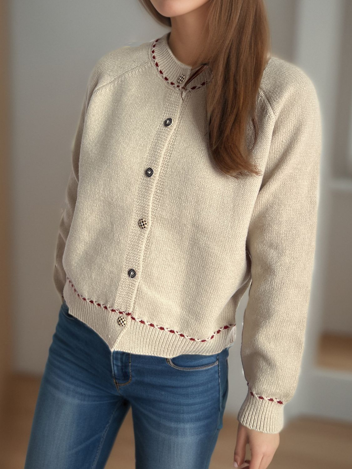 Button Down Long Sleeve Cardigan - ClassiQ