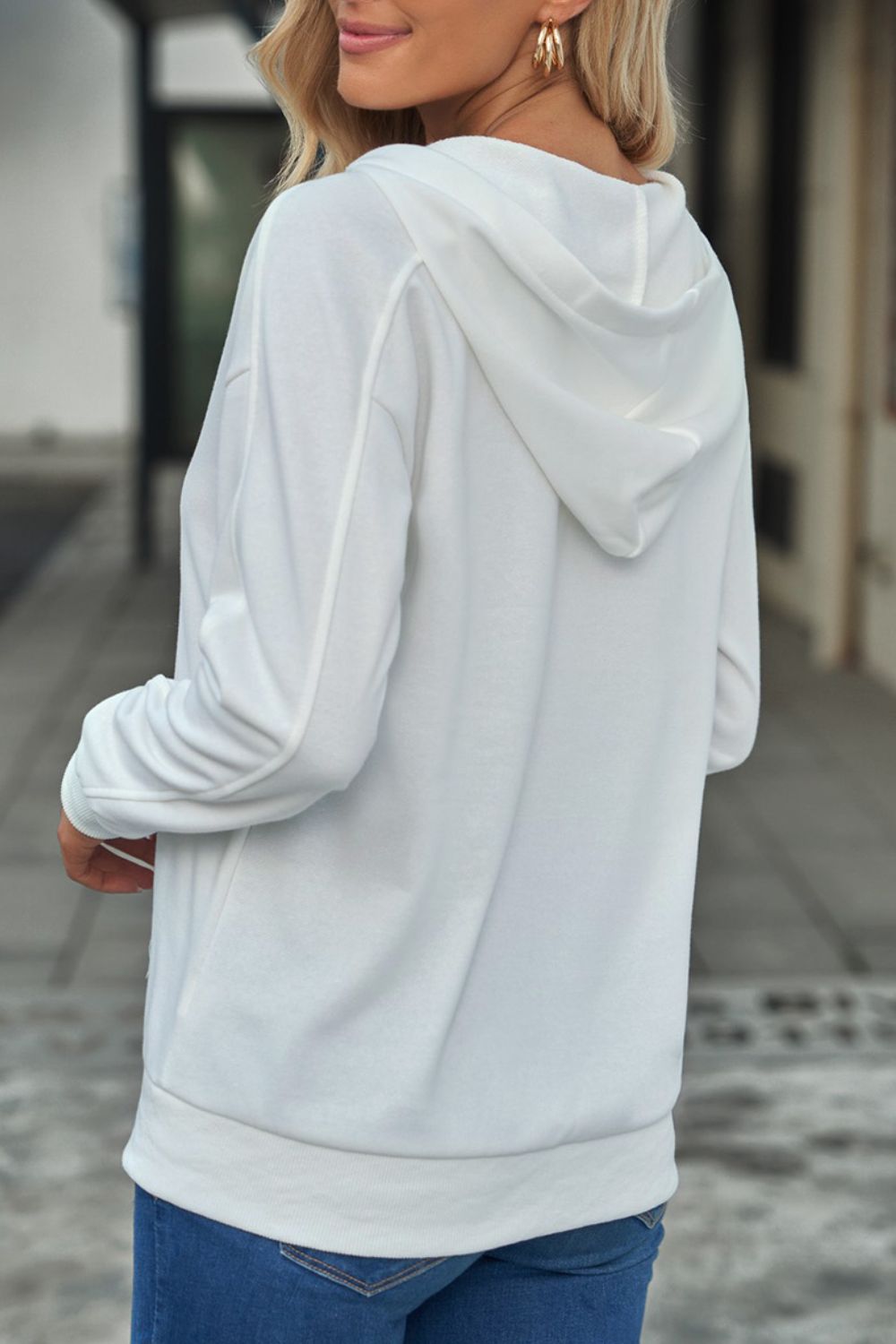 Lace Up Long Sleeve Hoodie - Classique Collection
