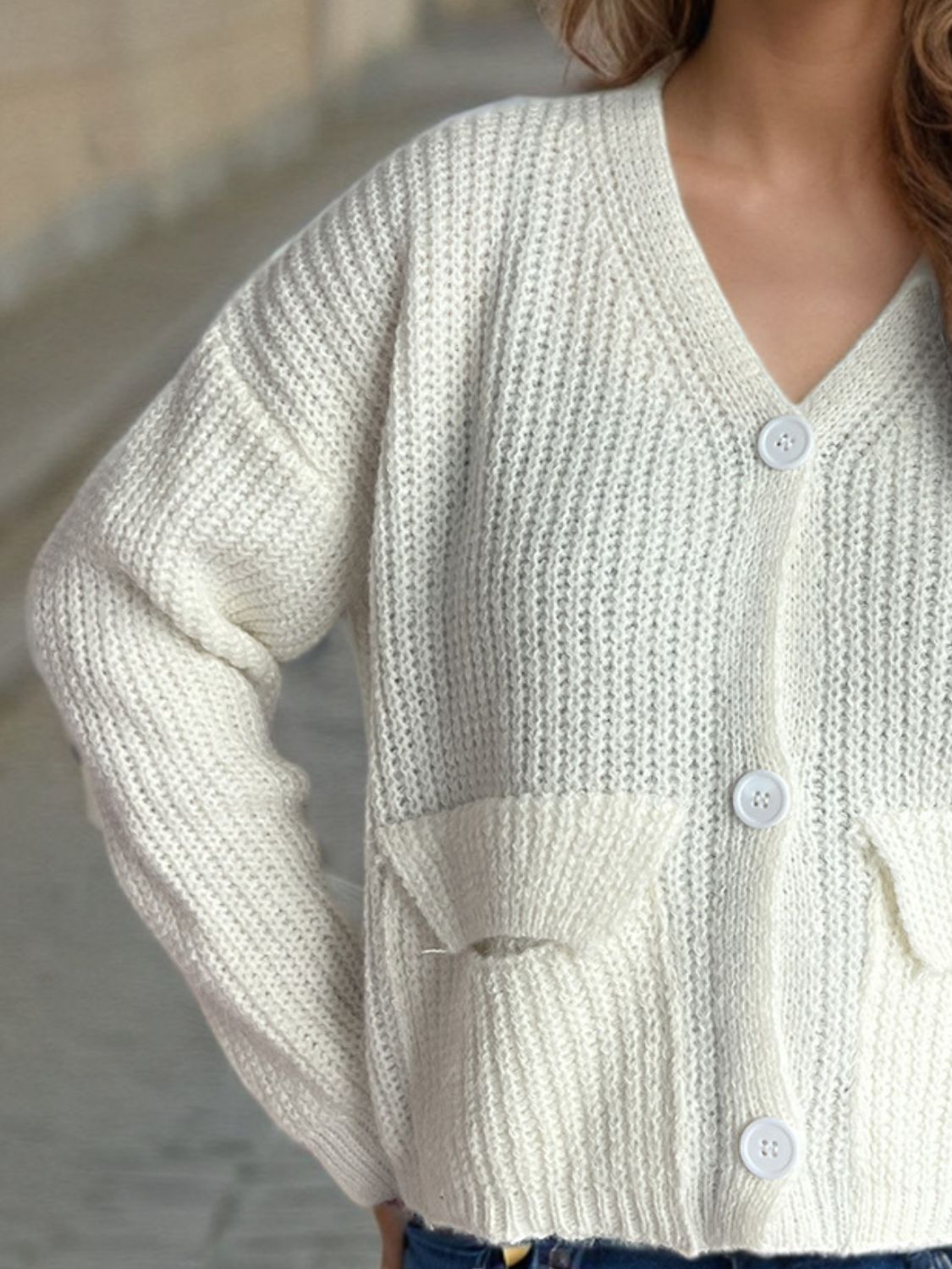 Button Down Long Sleeve Cardigan - ClassiQ