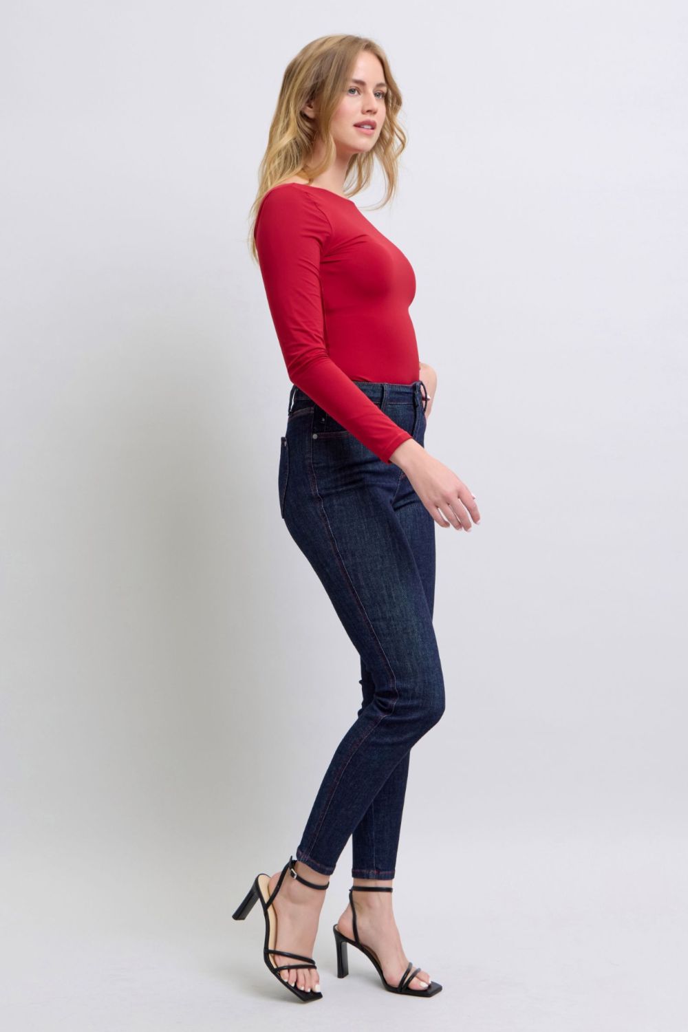 Judy Blue Full Size Heart Shaped Back Pockets Skinny Jeans - Classique Collection