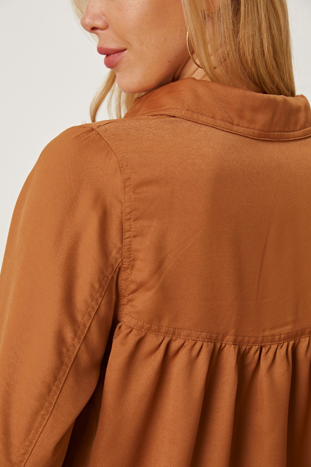 Balloon Sleeve Collared Neck Blouse - Classique Collection