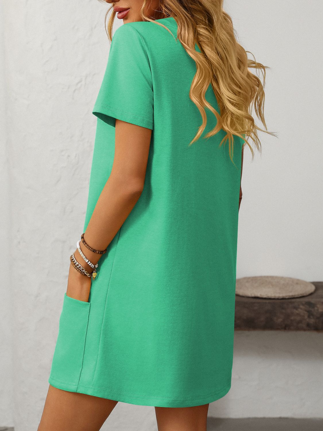 Mandy Square Neck Short Sleeve Mini Dress - Classique Collection