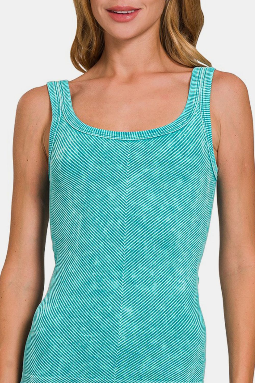 Zenana Ribbed Scoop Neck Tank - Classique Collection